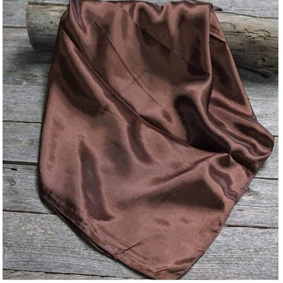 Wild Rag Scarf Brown Solid 35" X 35" Western Cowgirl - Picture 2 of 2